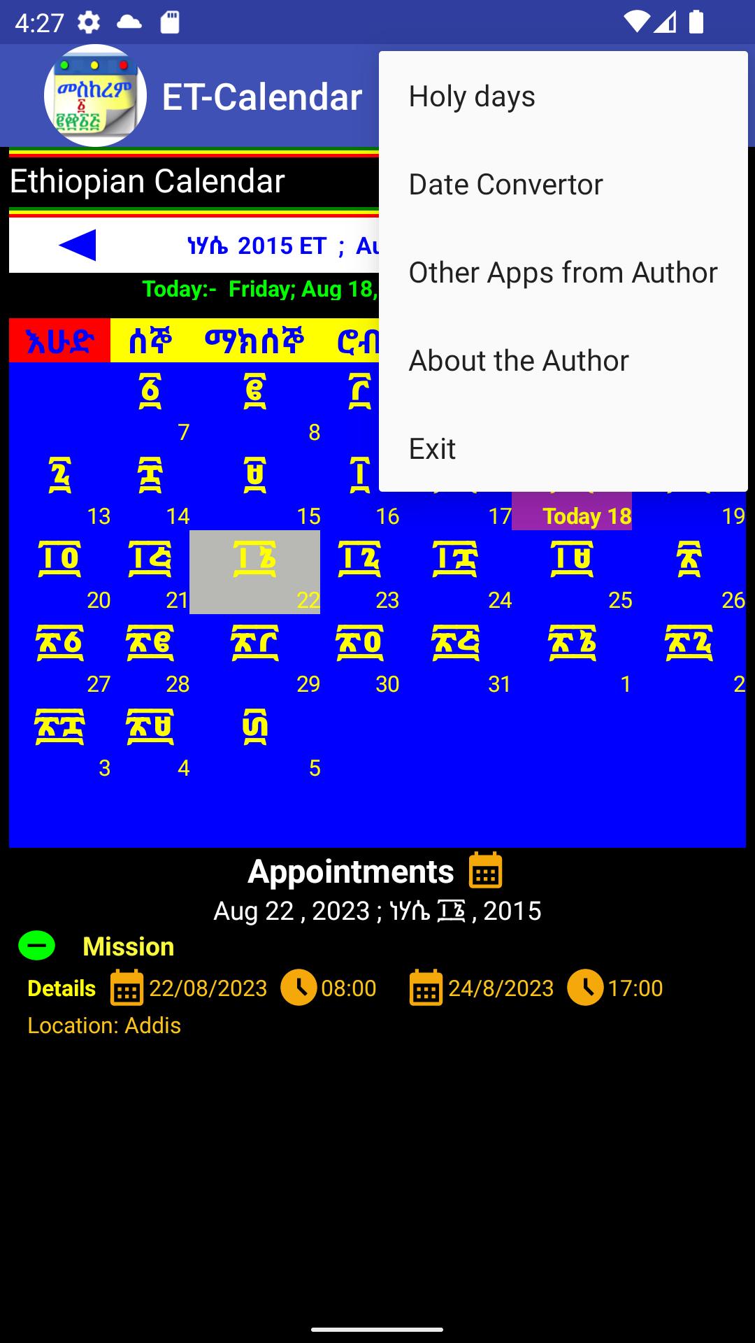 Ethiopian Calendar screenshot 4