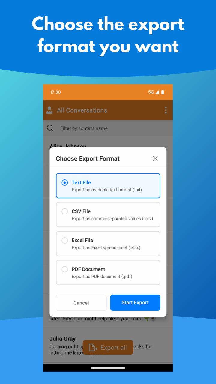 SMS Exporter screenshot 2